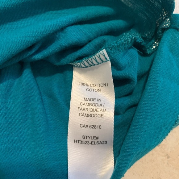 Ricki's Vintage Soft Teal & Silver Dot Cap Sleeve Top - Size M/M - Picture 3 of 6